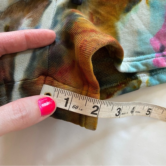 Tularosa Tie Dye Shorts Womens Small Organic Cotton Pockets Upcycled Pink Blue - Picture 8 of 10